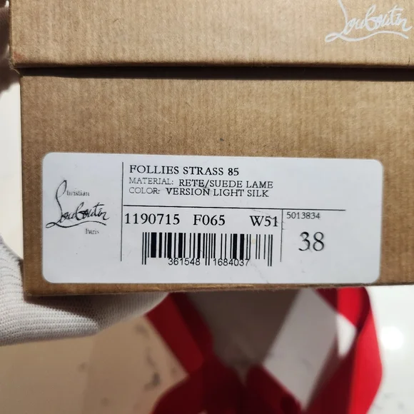 Louboutin Follies Strass Crystal Nude Heels - Picture 16 of 16